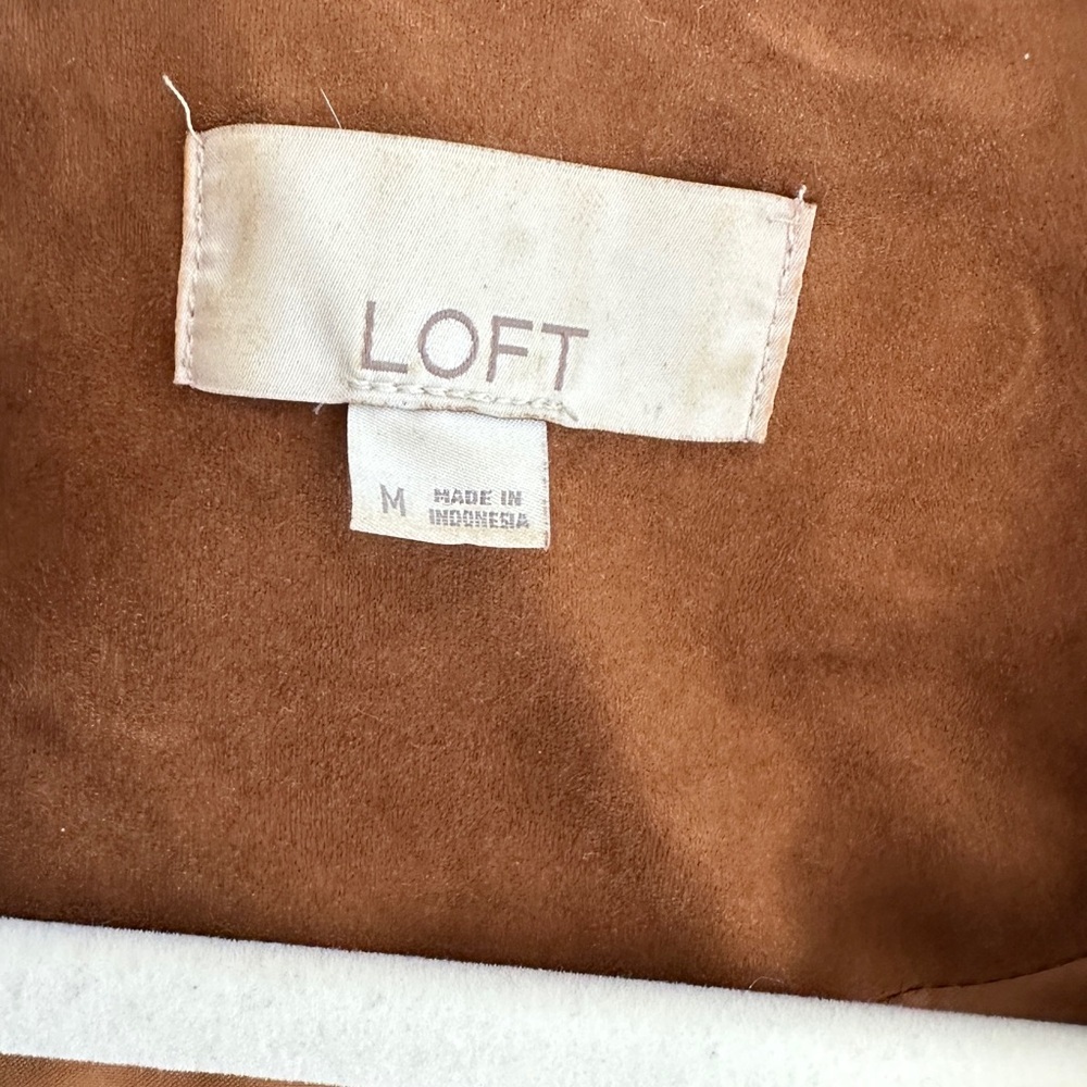 LOFT Tan Leather Jacket with Silver Accents - Picture 8 of 16